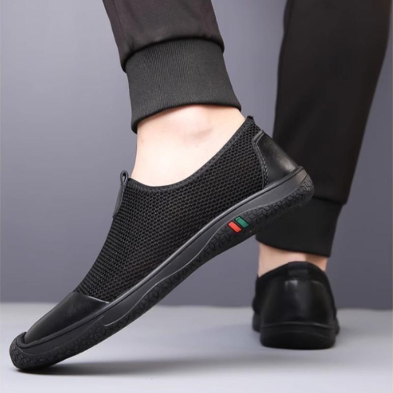 Men's Shoes New Breathable Casual Shoes Summer Hollow Out Mesh Shoe Soft Soled Comfortable Driving Shoes for Men Slip-On Loafers