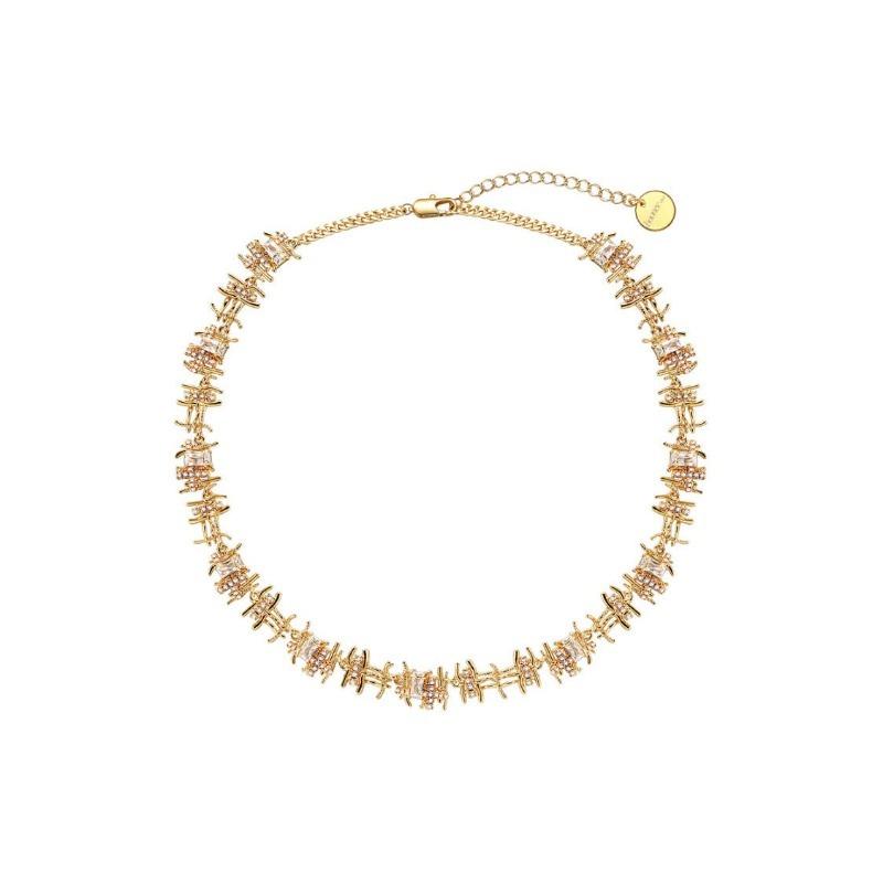 

Kpop Vintage Irregular Metal Woven Zircon Necklace for Women Punk Hollow Short Choker Necklace & Earrings Jewelry Set Gifts золотой