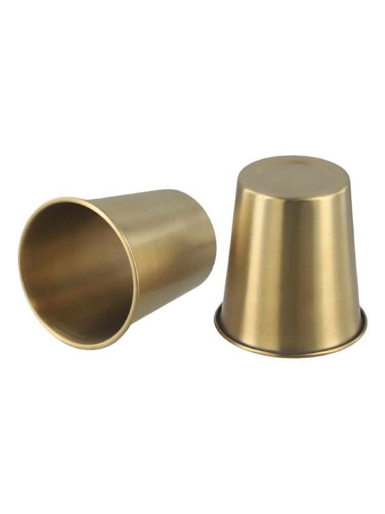 Sleek and Stylish 2PC 300 Ml Copper Drinking Water Glass Cup Tumbler Mug