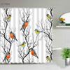 Green Tropical Rainforest Plant Shower Curtains Flower Leaf Leaves Bathroom Decor Waterproof Bath Curtain Polyester Fabric Hooks