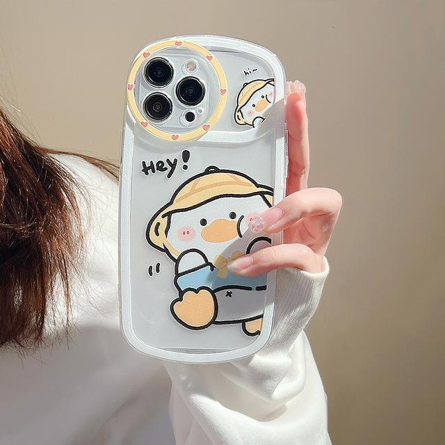 

Круглый браслет Love Yellow Duck с мультяшным мягким силиконовым милым мультяшным чехлом для телефона для Iphone 14max Pro 11 13 Promax 12 Xsmax X Xr for iphone xsmax