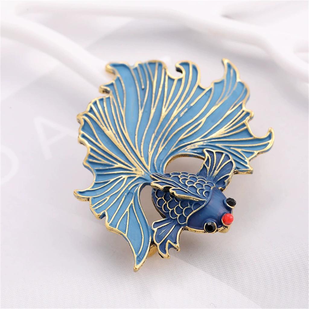 Charme Retro Koi Brosche Exquisit Kreativer Anstecker Mode Einzigartiger Schmuck Zubehör Party Geburtstag Festival Geschenk Bedeutung Glückverheißend