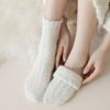 Coral Fleece Socks Medium Tube Socks Season Fleece Thickened Warm Sweat-Absorbing Deodorant Home Floor Sleeping Socks Women