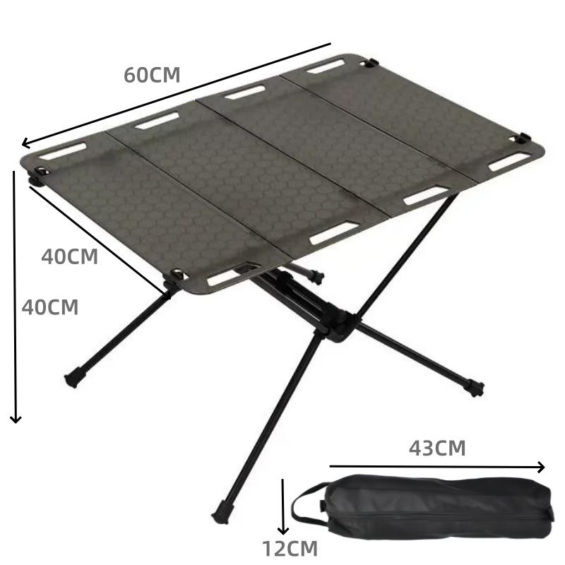 

Тактический складной стол IGT, прозрачный настольный стол с рамой из алюминиевого сплава, переносной уличный стол, кемпинговое снаряжение чёрный