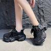 Chunky Sneakers Women's Thick Bottom Casual Shoes Lace Up Height Increase Ladies Platform Shoes Mesh Breathable Sneakers Fashion