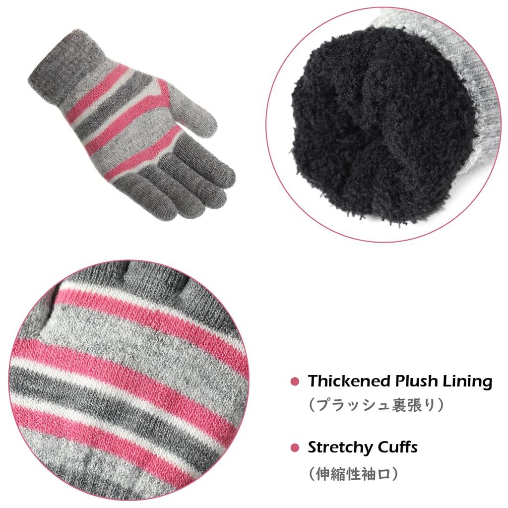 TRIWONDER Pletená sada na krk a rukavice pro Perfektní pro venkovní aktivity a cestování Fialový fleece 3dílná čepice, nákrčník, chlapci, zima, lyžování, snowboarding, cyklistika,