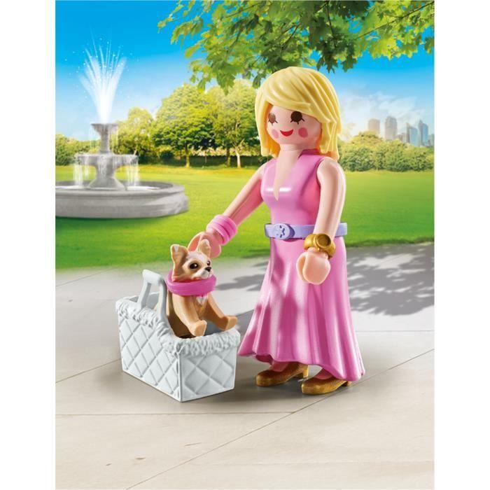PLAYMOBIL 71737 Dame Avec Chihuahua Et Le Panier Pour Le Transport, My Life, 8 Pièces, Dès 4 Ans