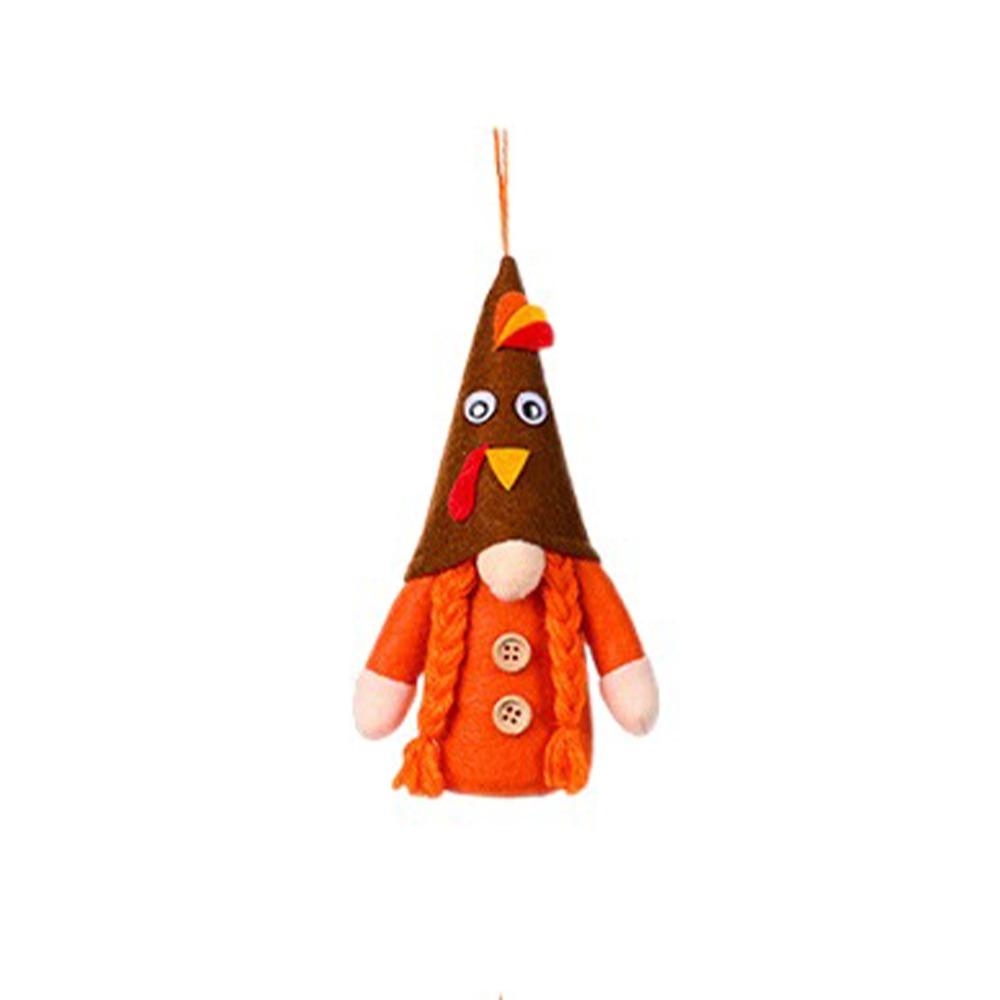 Cute Thanksgiving Turkey Doll Funny Faceless Dwarf Doll Crafts Miniature Figurine Sculpture Autumn