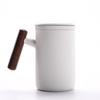 Ceramic Filter Tea Cup with Wooden Handle
