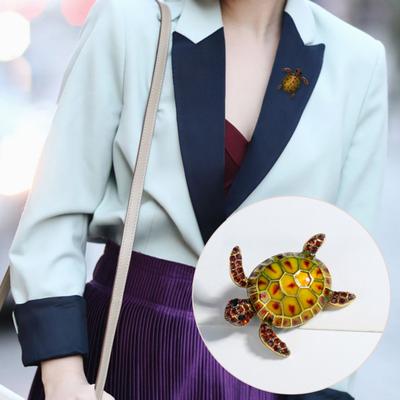 Sea Turtle Lapel Pin Creative Oil-dripping Sparkling Sea Turtle Brooch Women Men Clothing Suit Lapel Brooch Sea Turtle Lapel Brooch