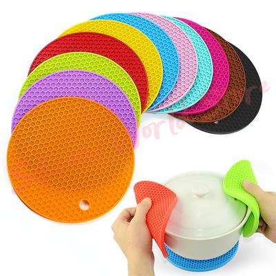 Silicone World Silikonová izolační podložka Kulatá voštinová podložka Podtácek Protiskluzová podložka na jídelní stůl Podložka pod misku Podložka pod hrnec Kuchyňské nářadí