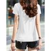 Women's Casual Fashion V-Neck Top Summer White T-shirt