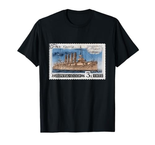 Russian Cruiser Varyag Postmark SOVI8 Vintage Propaganda T-Shirt