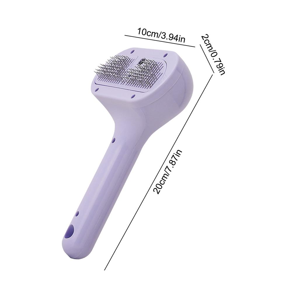 

Hair Removal Spray Cat Brush USB Charging Cat Massage Brush With Water Tank And Release Button Pet Spray Hair Comb Self-Cleaning L фіолетовий
