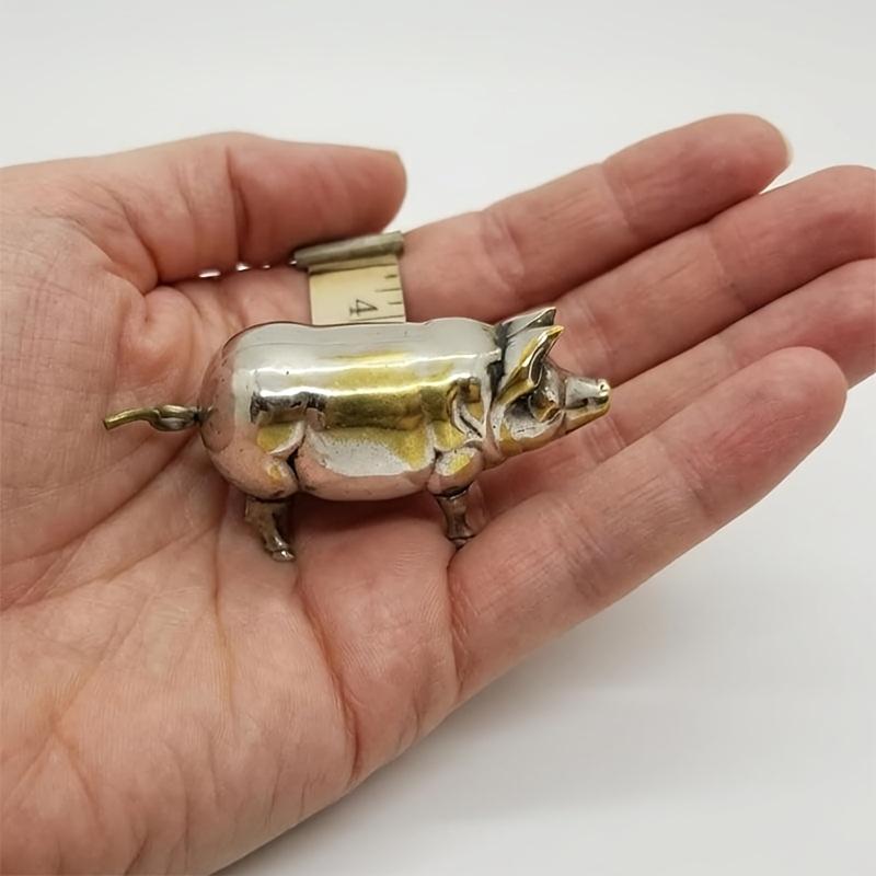 1 Antique-style Pig Mini Tape Measure, Vintage Metal Pig Soft Tape Measure for Sewing and Crafts, Measuring Tool