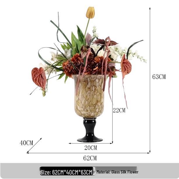 Modern French Mid-Century High-Footed Glass Vase for Artful Floral Displays