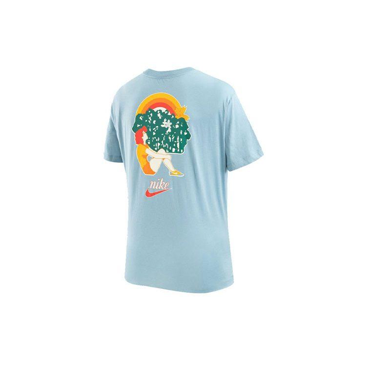 Nike Women'ss Retro Logo Cartoon Print Crewneck T-Shirt Blue DV3204-494