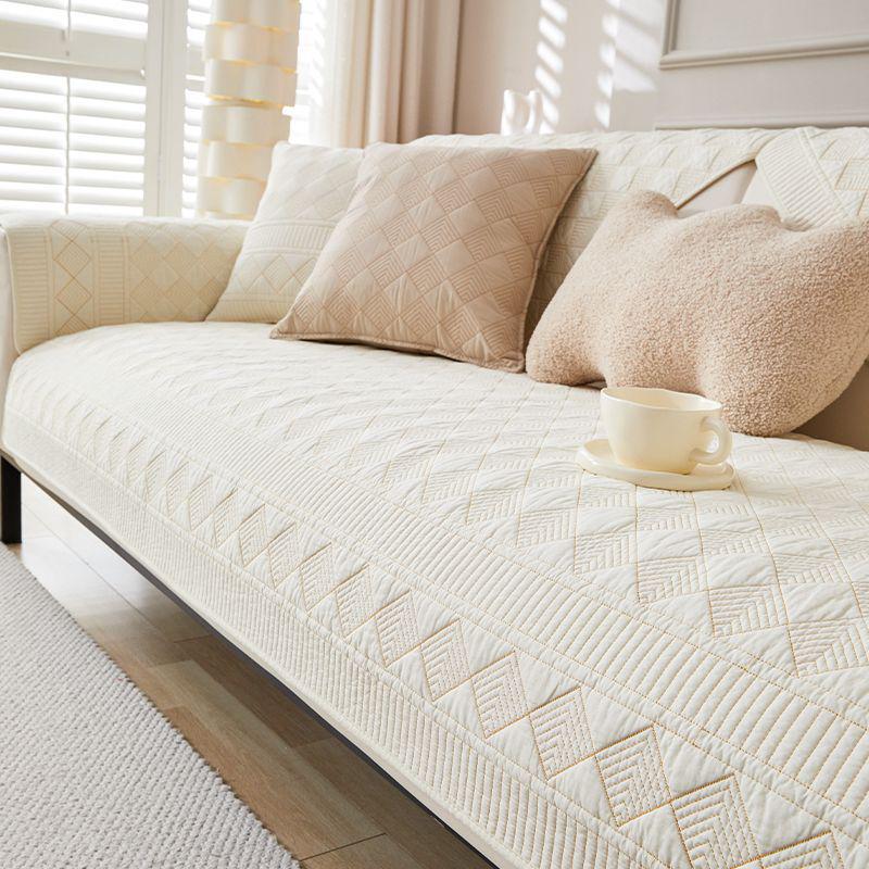 Всесезонная нескользящая подушка для дивана из чистого хлопка - Современный чехол для кожаного дивана 2026 4545cm Pillow Cover without core покинуть белый 1390₽