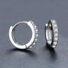 925  Silver Shining Zircon Earrings for Women Vintage Simple Round Circle Hoop Earrings Designer Party Jewelry Gifts