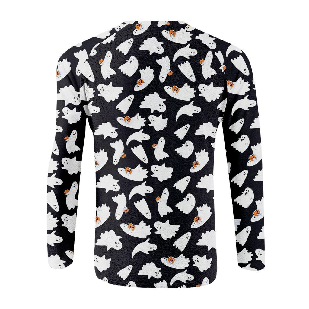 Halloween Print Raglan Sleeve Men's Long Sleeve Top