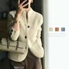 Spring and Autumn Women Stand Neck Sweater Women's Thickened Cardigan Sweater Loose Knit Base Sweater Jacket