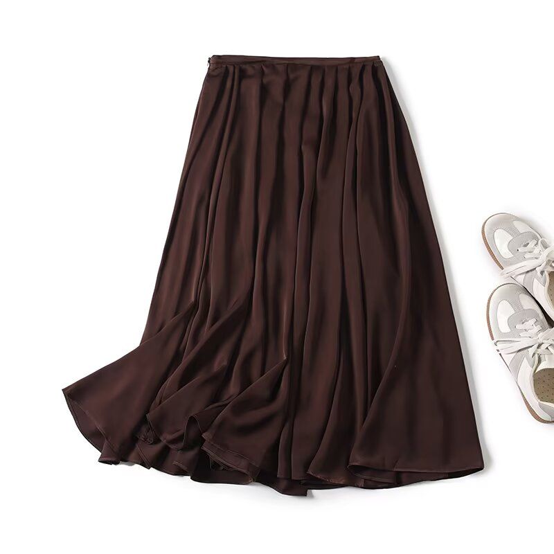 MD Autumn and Winter Women clothes Can Be Lu Li Style French style Temperament Elegant Drape Mid-Length Pleated Skirt 05255504717