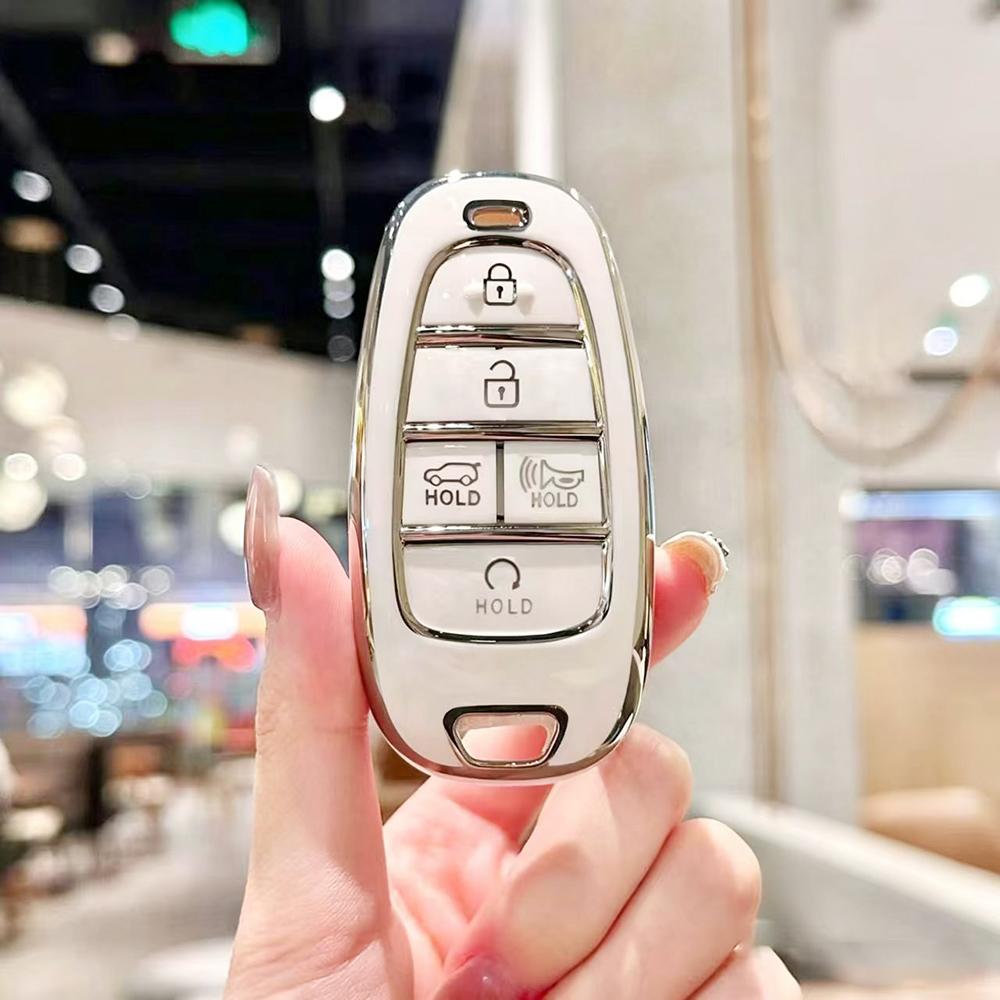 For Hyundai - Sonata Nexo Dn8 Santa Fe Tm Tucson Nx4 Staria Ioniq 5 Butoons Tpu Remote Key Shell Fob Case Cover