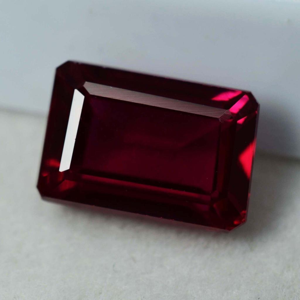 Natural Red Ruby Loose Gemstone 8.38 Ct Dark Emerald Shape for Jewelry Making and Gem Collections