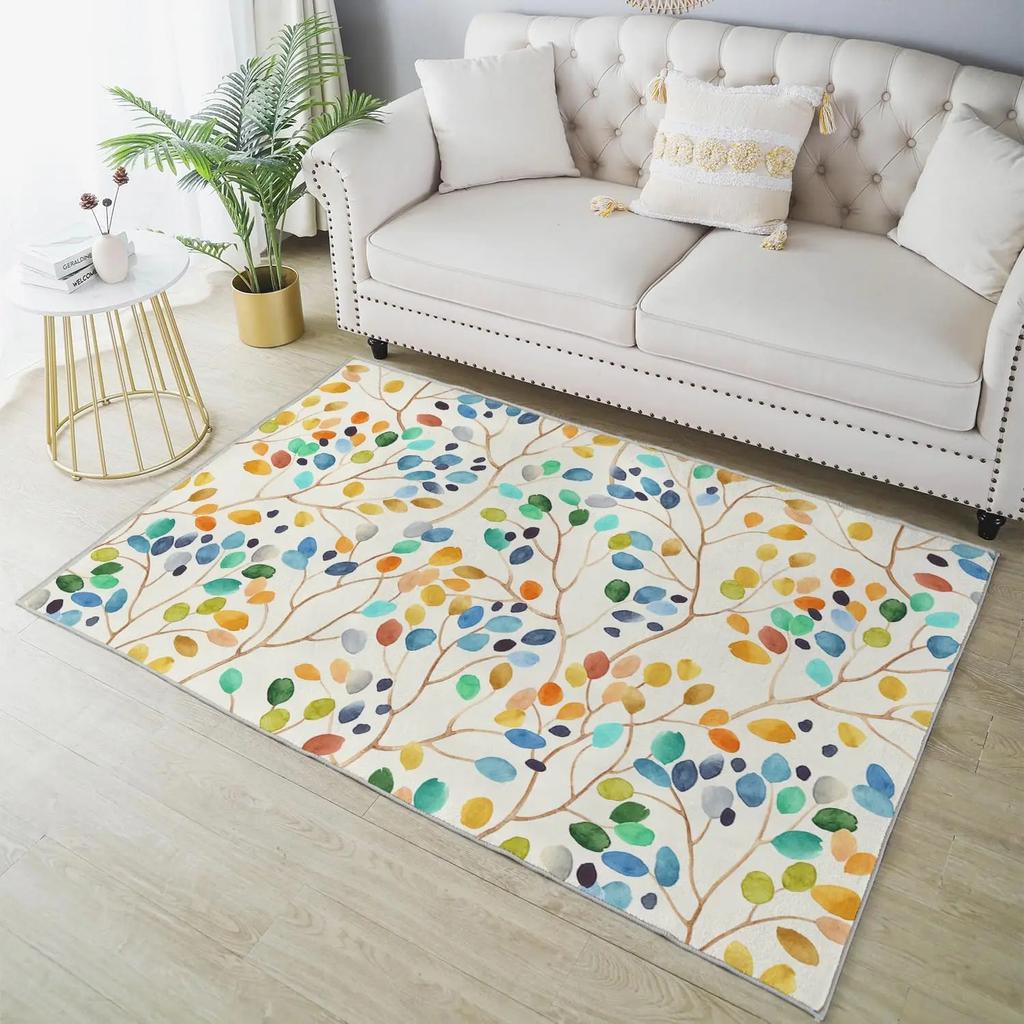 Colorful Non-Slip Area Rugs Washable Rug Carpet for Living Room Rainbow Stripes Home Decor Rugs for Game Room Classroom Bedroom