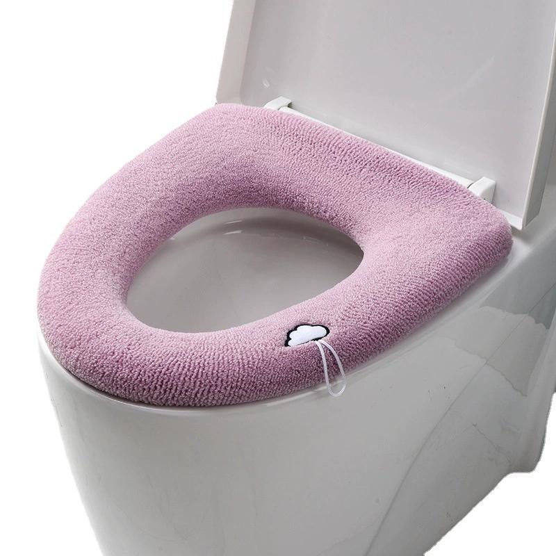 

Funda de asiento de inodoro tejida, lavable, suave, cálida y universal, accesorios de baño