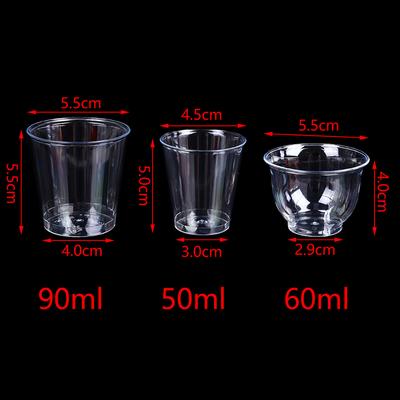 30/36/50 bicchierini in plastica mini bicchierini in plastica trasparente