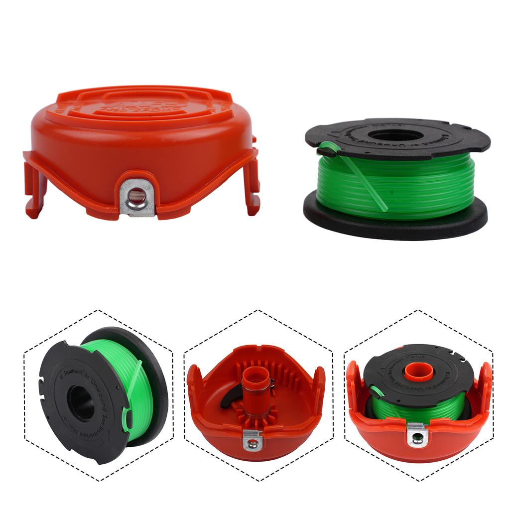 For Trimmer Spool Cap and Line for Black & Decker GL7033 GL9035 Easy Snap Installation for User Friendly Experience
