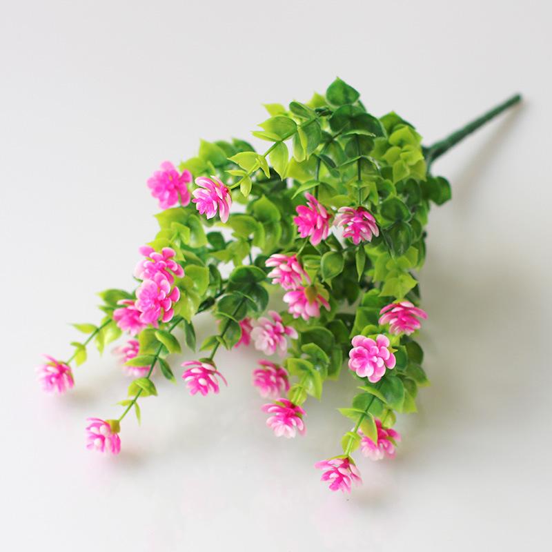 Artificial Milan Grass & Eucalyptus Money Plant with Lotus for Decorative Gardening