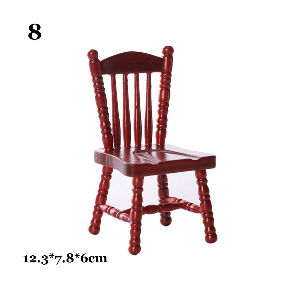 Miniature 1/12 Dollhouse Doll House Decoration Simulation Chair Table Furniture Toys Wooden Table