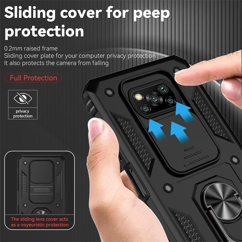 Capa for Xiaomi POCO X3 Pro Case Cover for POCO X3 NFC Camera Lens Protective Armor Shockproof Magnetic Holder Ring Fundas Coque