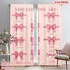 2pcs 2D Flat Printing Party Window Curtains GOD SAYS YOU ARE PRECIOUS BEAUTIFUL ENOUGH 100% Polyester Without Electricity Family