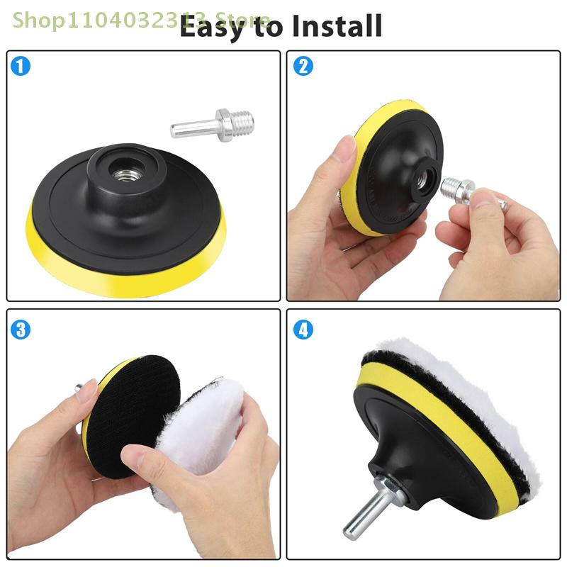 7PCS/Set 4inch Car Polishing Waxing Buffing Wheel Pad Car Polisher Kit For Auto Car Care Car-styling Beauty cleaning