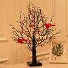 40cm Retro Luminous Christmas Tree Ornament Red Berry Bird Desktop Christmas Tree Navidad New Year Home Decoration Accessory