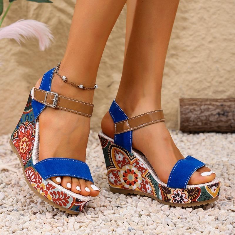 Zapatos de Moda para Mujer 2025 Venta Caliente Sandalias de Mujer con Correa de Hebilla Moda Peep Toe Sandalias Casuales Mujer Verano Talla Grande Sandalias de Cuña