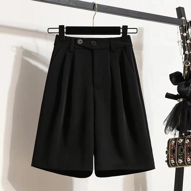 Женские летние прямые свободные шорты больших размеров