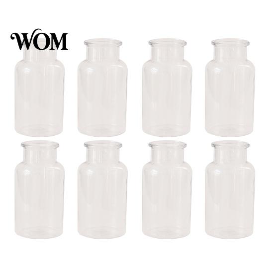 Multi-purpose Plant Container Small Vases for Flowers, Mini Clear Glass Bud Vases, Unique Artistic Vase Flower Wedding Table Centerpiece Home