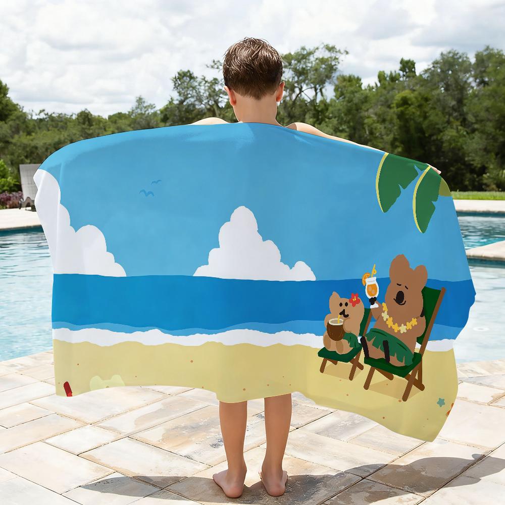 Cartoon Quokka Brand D-dinotaeng-S Towel Quick Drying Beach Towels Are Suitable For Swimming Pools Camping Yoga And The Gym