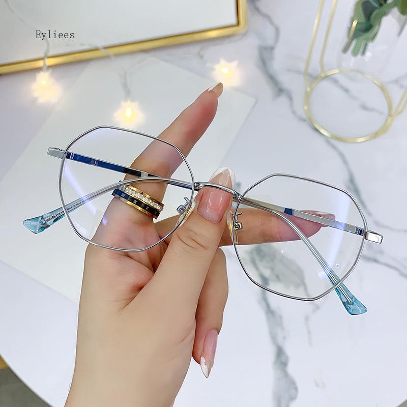 

0 -1.0 To -4.0 Women Men Student Anti Blue Rays Polygon Prescription Glasses For The Nearsighted UV400 Myopia Spectacles 0
