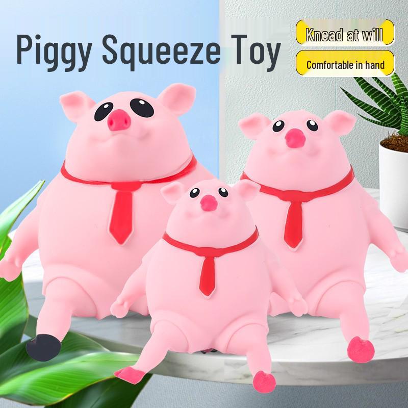 

Популярная милая розовая свинка-игрушка для сжимания - Мультяшный антистресс-пранк Pink Pig Squeeze Toy