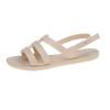 Fashion Round Toe Open Toe Roman Shoes Women's Summer New Retro Round Toe Cutout Metal Buckle Soft Sole Flat Sandals