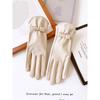 Women's Winter Imitation Sheepskin Pattern Cold Proof and Warm Proof Plus Velvet Waterproof and Windproof Touch Screen Bow Outdoor Riding