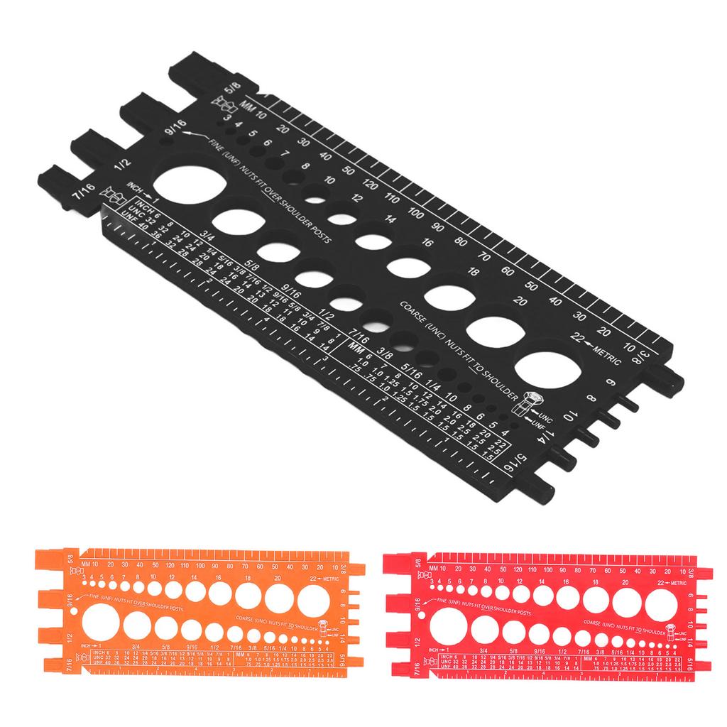 Nut Bolt Screw Gauge Multi Functional Inch Metric Quick Identification Nut Bolt Thread Checker for W