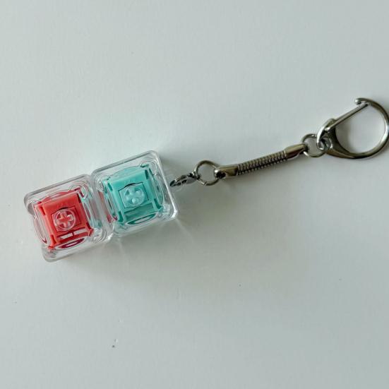 Keyboard Fidget Toy 2-in-1 Keyboard Decompression Button Finger Clicker Toy 2-Keys Fidget Keychain Work Travel Stress Relief Desk Toy