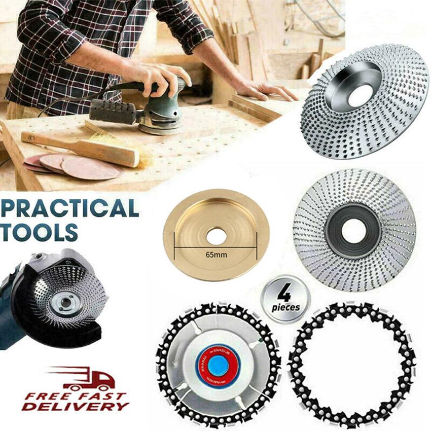 Buy 4Pcs Rasp Disc Angle Grinder Set Wood Blade Tool Kit Sanding Disc Chainsaw Blade Set at