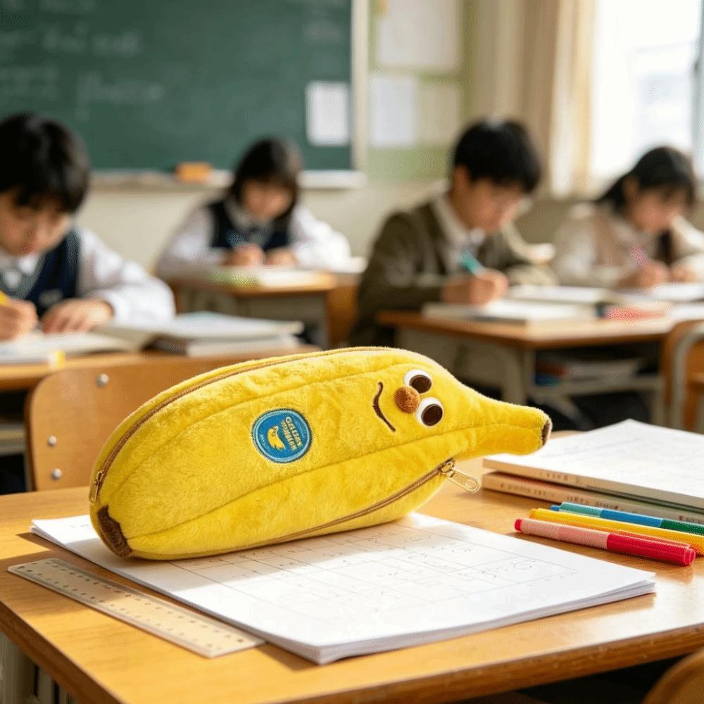 Creative Banana Pencil Case Cartoon Banana Pencil Pouch Charming Stationery Bag Home